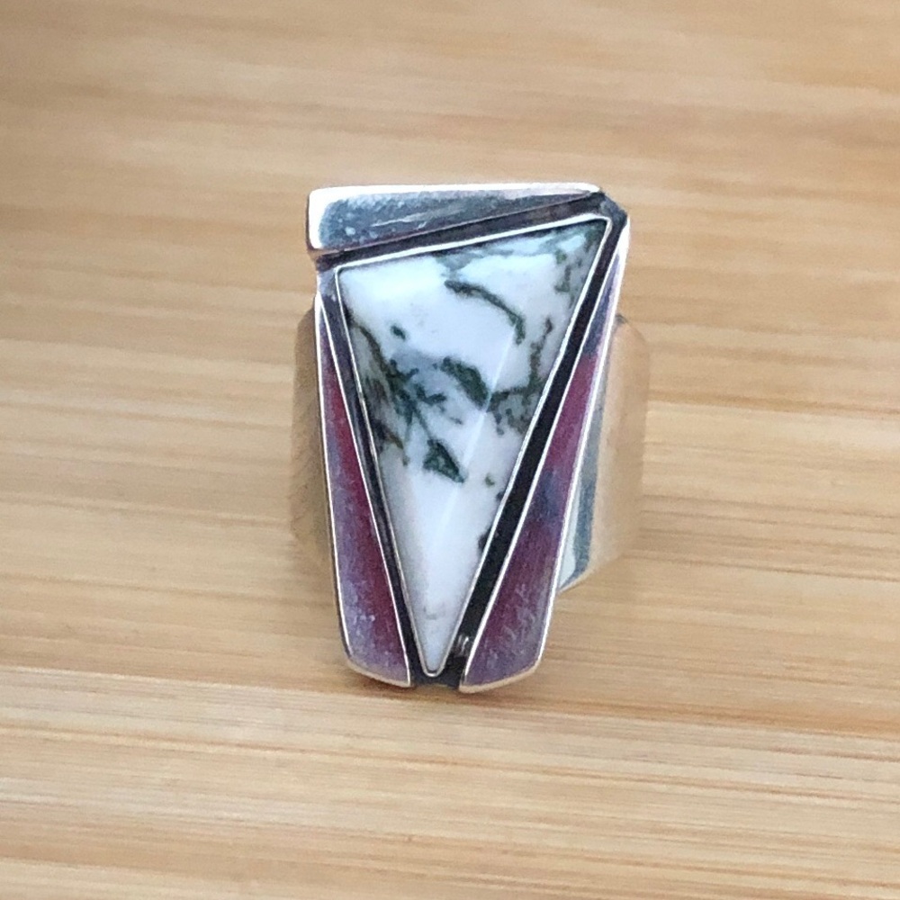 $74 Jay King Estate Ring Sterling Silver Marked DRT China 925 Size 9 & 1/2 - Picture 2 of 10